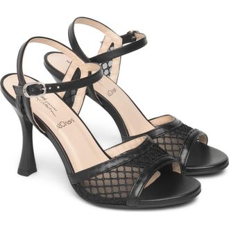 Nero Giardini Ankle Strap Mesh Sandal in Black at Nordstrom, Size 10Us