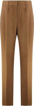 Max Mara Dames, Broeken, Bruin, Maat: M Gabardine