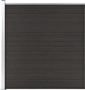 vidaXL Panel De Valla Wpc Negro 175x186 Cm Vidaxl
