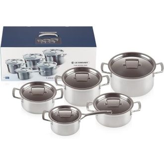 LE CREUSET Juego De Cacerolas Acero Inoxidable Plateado 5 Piezas