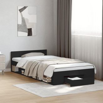 Berkfield Home Bed Frame with Drawer without Mattress Black 90x190 cm Single