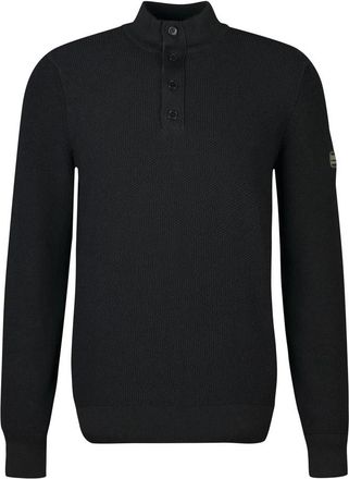 Barbour Minimalistische Moss Gebreide Coltrui - Heren - Coltruien - Zwart - M - Katoen - Truien & Vesten