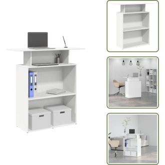 vidaXL Bancone reception - vidaXL Scrivania per Reception Bianca 100x40x104 cm in Legno Massello - Bancone cassa