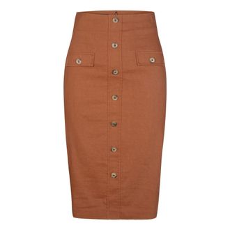 Pinko Pinko - 1G160C7435 Kokerrok - Dames - Rokken - Bruin - Maat: 2XS Linnen