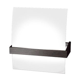 Top-Light Applique Contemporanea Wood Metallo Neroweng&egrave; Vetro Bianco 1 Luce E27