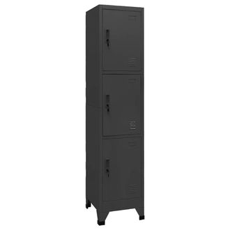 Berkfield Home Locker Cabinet Anthracite 38x45x180 cm Steel in Dark Grey | Size: 38 x 45 x 180 cm