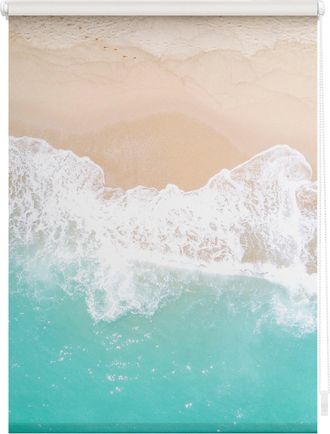 Lichtblick Original Seitenzugrollo »Rollo Klemmfix, ohne Bohren, Verdunkelung, The Beach - Türkis Beige« verdunkelnd Verdunkelung energiesparend freihängend