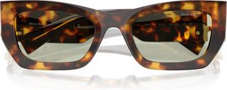 Miu Miu 0mu 09ws Angular Tortoiseshell Acetate Sunglasses