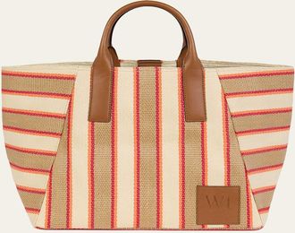 WE-AR4 The Riviera Striped Canvas Tote Bag