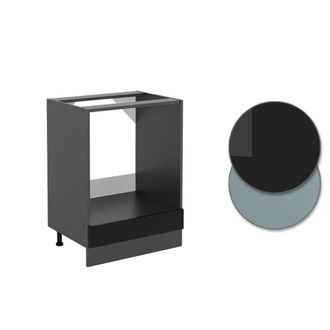 Vicco Armario Para Horno Empotrado R-line, Negro Brillo Intenso, 60 Cm, Et Roble