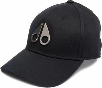 Moose Knuckles Hats & Caps, male, Black, ONE SIZE, Black Logo Icon Cap