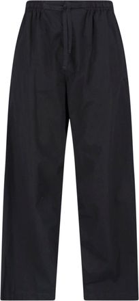 Christophe Lemaire Black Pyjama Drawstring Elastic Cotton Pants