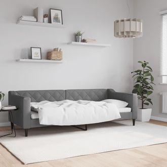 vidaXL Sof&aacute; Cama Sin Colch&oacute;n Tela Gris Oscuro 80x200 Cm Vidaxl
