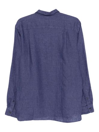 Dell'Oglio Poloshirt met lange mouwen en knopen - Blauw