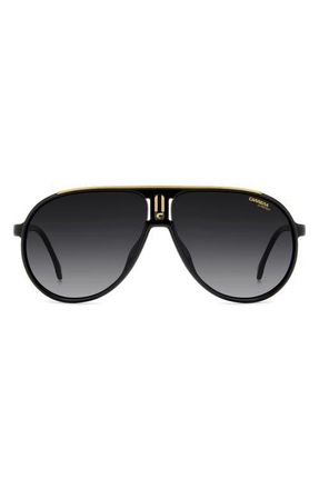 Carrera Champion 62mm Oversize Gradient Pilot Sunglasses in Black Gold/Dark Grey Sf at Nordstrom