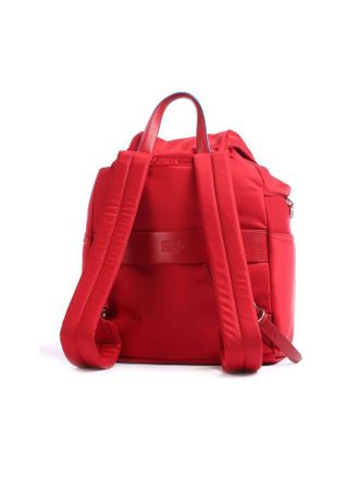 Piquadro Womens Backpack Red Recycled Nylon Bags - Backpacks