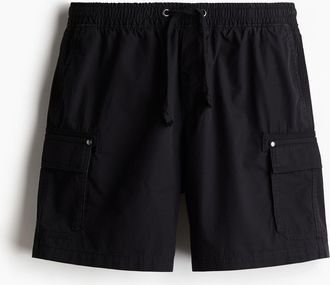 H&M Cargoshorts in Relaxed Fit - Schwarz