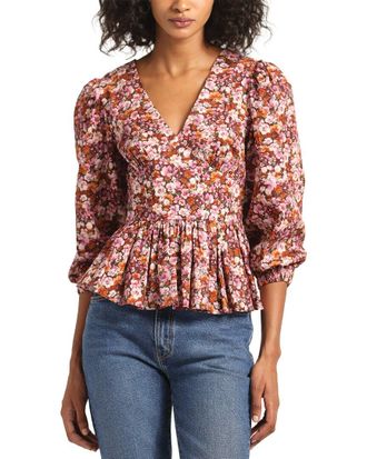 Derek Lam Savannah V-Neck Peplum Top