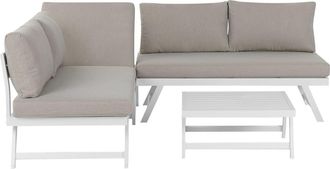 Beliani Conjunto de jardín 5 personas de aluminio gris