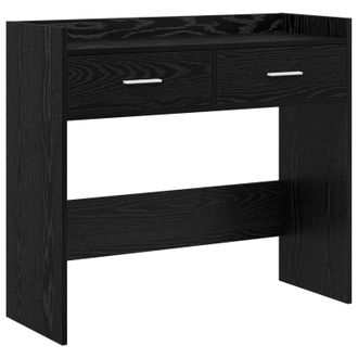 vidaXL Mesa Consola Roble Negro 90 X 35 X 80 Cm Madera De Ingenier&iacute;a Vidaxl