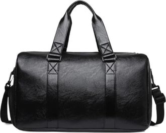 Generic 1pc Compatible For Handbag Training Fitness Bag Solid Color Dry And Wet Separation Pocket Short Travel(Black)