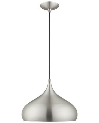 Livex Lighting Metal Shade 1 Lt Brushed Aluminum Mini Pendant