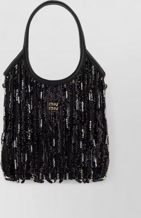 Miu Miu sequin fabric shoulder bag top handle