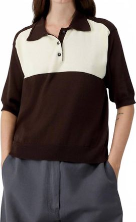 CORDERA Organic Cotton Colorblock Polo Shirt In Brown