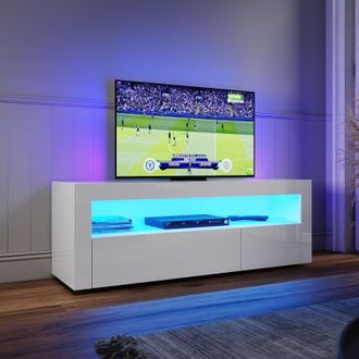 Elegant Lighting Elegant - 1200mm Modern Gloss tv Unit Stand with led Ambient Light for Living Room and Bedroom with Storage Furniture for 32 40 43 50 52 inch 4k tv
