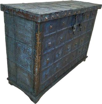 Wanderlust Deco Ba&uacute;l De Madera Artesanal 136x48x91h Cm