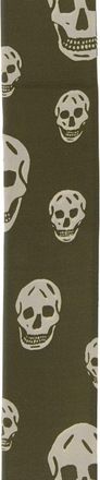 Alexander McQueen Womens Printed Silk Foulard Oliveolive Exterior: Sciarpe E Scarfs