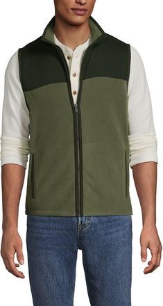 Lands End Anyweather RainDefense Fleece Vest in River Stone Green at Nordstrom, Size Xx-Large