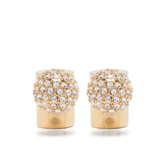 Jacquemus Kristalversierde Goudkleurige Oorbellen - Dames - Oorbellen - Geel - ONE Size - Accessoires