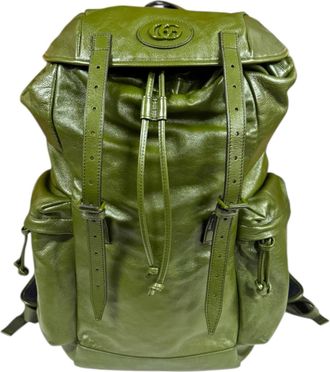 Gucci Green Leather Backpack (Pre-Owned)