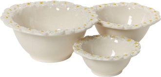 Two's Company Set Of 3 Daisy Bowls