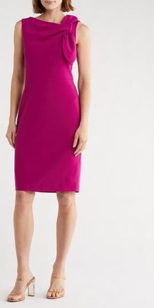 Eliza J Tie Bow Sleeveless Sheath Dress in Magenta at Nordstrom Rack, Size 12
