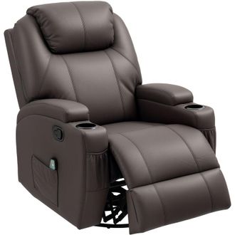 HOMCOM Homcom - Poltrona Relax 5 Modalit&agrave; di Massaggio Reclinazione Manuale e Poggiapiedi