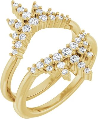 Pompeii3 1ct TW Diamond Wedding Guard Band Insert Engagement Ring 14k Gold Lab Grown