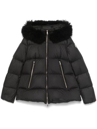 Moncler Laichefur hooded parka coat - women - Polyamide/Polyester/Feather/Down - 00 - Black
