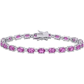 Delmar Lab Created Pink Sapphire & Lab Created White Sapphire Tennis Bracelet at Nordstrom Rack