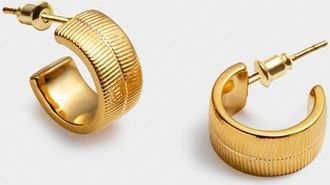 Katie Loxton Ciana Snake Huggie Hoop Earrings in Gold at Nordstrom