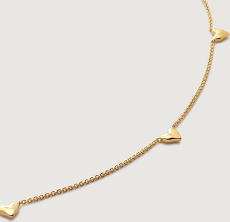 Monica Vinader Gold Heart Station Chain Necklace