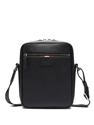 Bally stripe-detail messenger bag - men - Bovine Split Leather/Polyester - One Size - Black