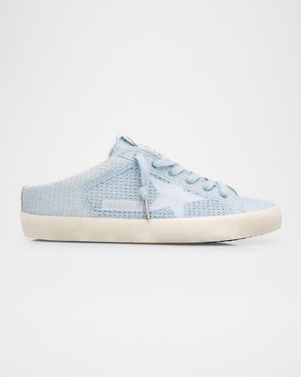 Golden Goose Sabot Embroidered Cotton Slide Sneakers