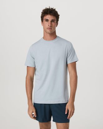 Vuori Clothing Short Sleeve Ponto Performance T-Shirt | Harbor Grey Heather | Medium