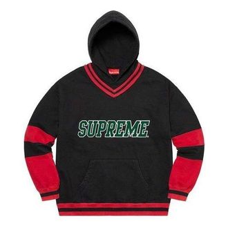 SUPREME Hockey Hooded Sweatshirt Black Red Green SUP-FW20-239