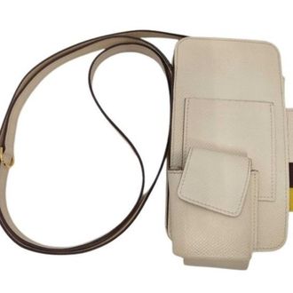 Herm&egrave;s Brown White Yellow Epsom Leather Pouch (Pre-Owned)