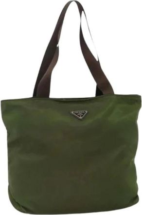 Prada Pre-owned Vintage Nylon Tote Bag - Dames - Vintage Shopper - Groen - ONE Size - Nylon - Vintage