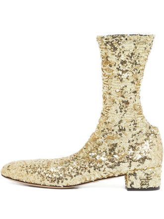 Dolce & Gabbana Vally sequin boots - Gold