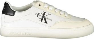 Calvin Klein Chique Sneakers met Veters en Contrastdetails - Dames - Sneakers - Wit - 38 EU - Leer - Schoenen